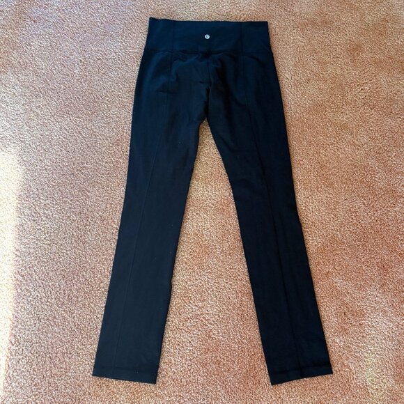EXCELLENT Lululemon Skinny Groove Pant 31" Full Luon Black Yoga Leggings 8 - Picture 5 of 9